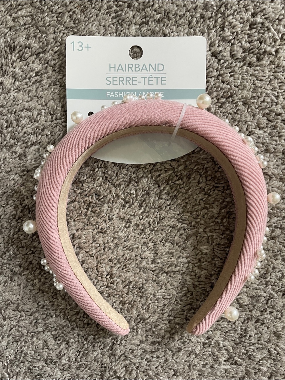 Pink Pearl Padded Hairband